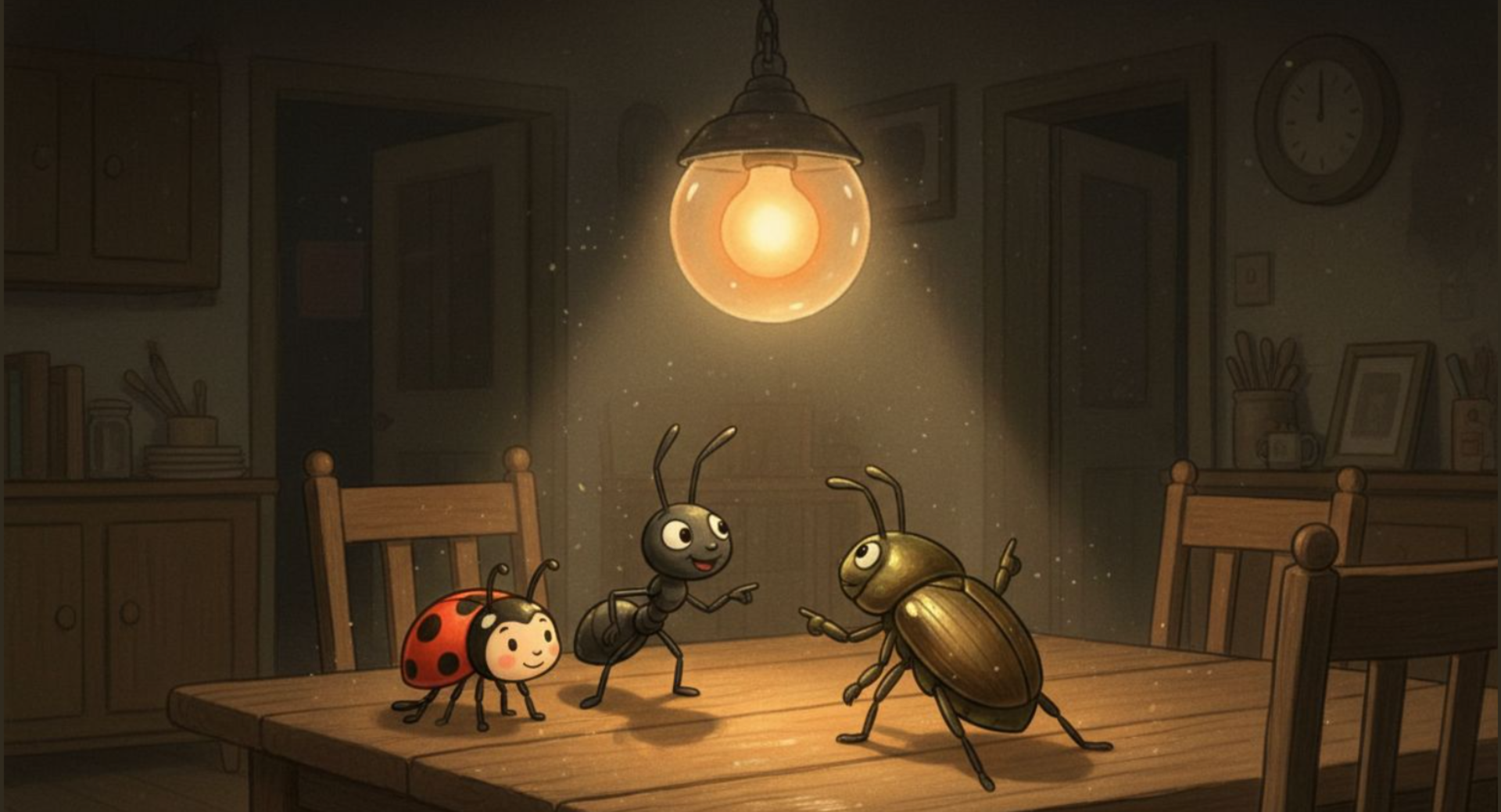 Illustration of a group of insects