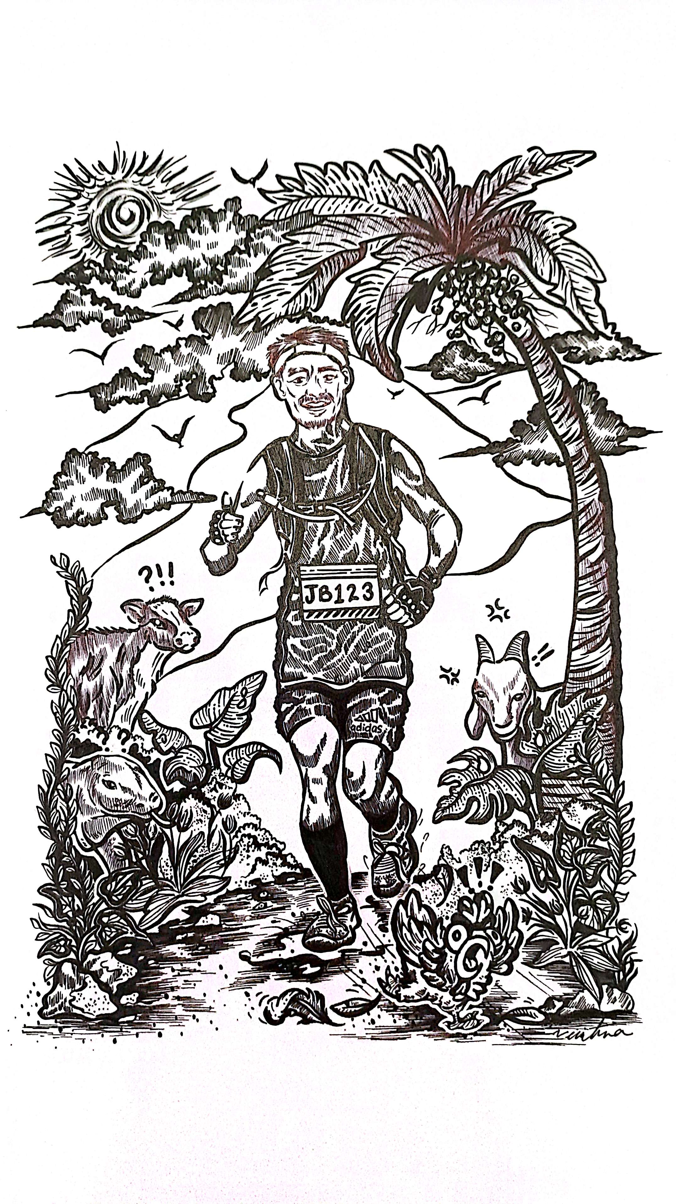 Running Penang Illustration